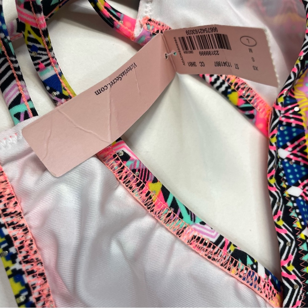 Victorias Secret Bikini Set 32C Getaway Halter Large Strappy Cheeky 3H81 #1282 - Picture 3 of 9